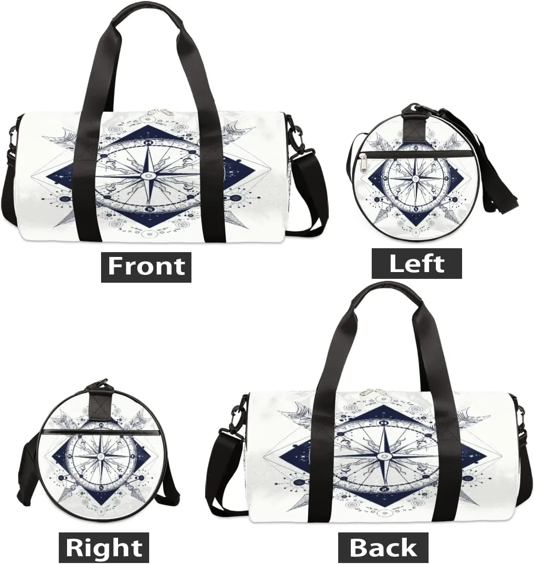 Compass Arrows Retro Gym Bag Small Gym Duffel Bags for Men Women Overnight Weekender Bag Lightweight Sport Duffle Bag Carry On Gymbag