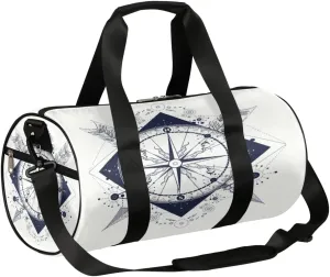 Compass Arrows Retro Gym Bag Small Gym Duffel Bags for Men Women Overnight Weekender Bag Lightweight Sport Duffle Bag Carry On Gymbag