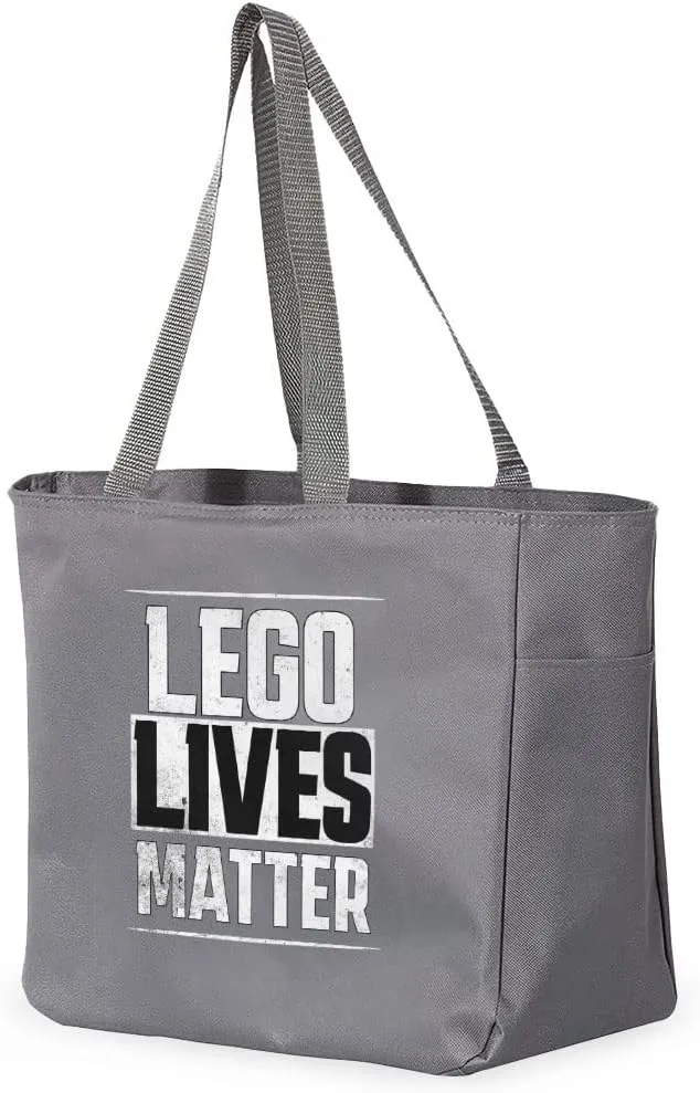 Constructor Print Tote Bag with Pocket - Toy Art Shopping Bag - Themed Tote Bag