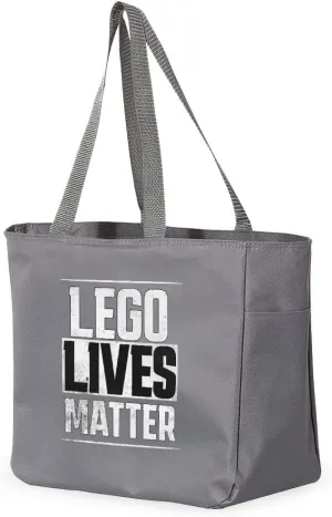 Constructor Print Tote Bag with Pocket - Toy Art Shopping Bag - Themed Tote Bag