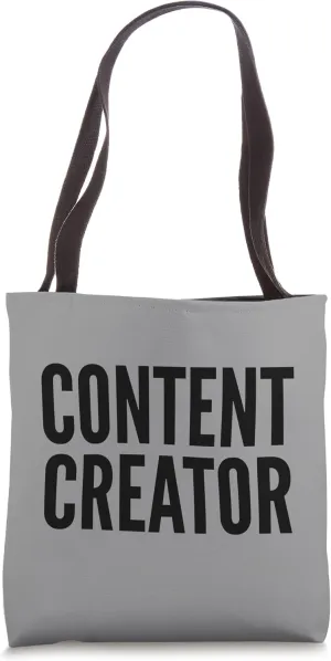 Content Creator Video Blog Social Media Black Back Print Tote Bag