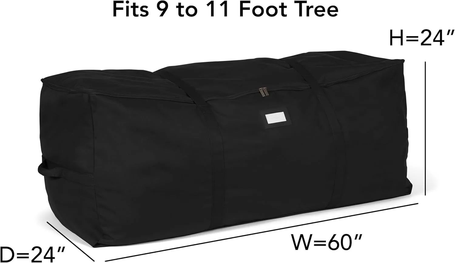 Covermates Keepsakes Christmas Tree Cinch Bag - Superior Protection, Cinch Straps, Fits Up to 9 to 11-Foot Tree - Holiday Storage, Black