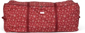 Covermates Keepsakes Christmas Tree Cinch Bag - Superior Protection, Cinch Straps, Fits Up to 9 to 11-Foot Tree - Holiday Storage, Red Snowflake