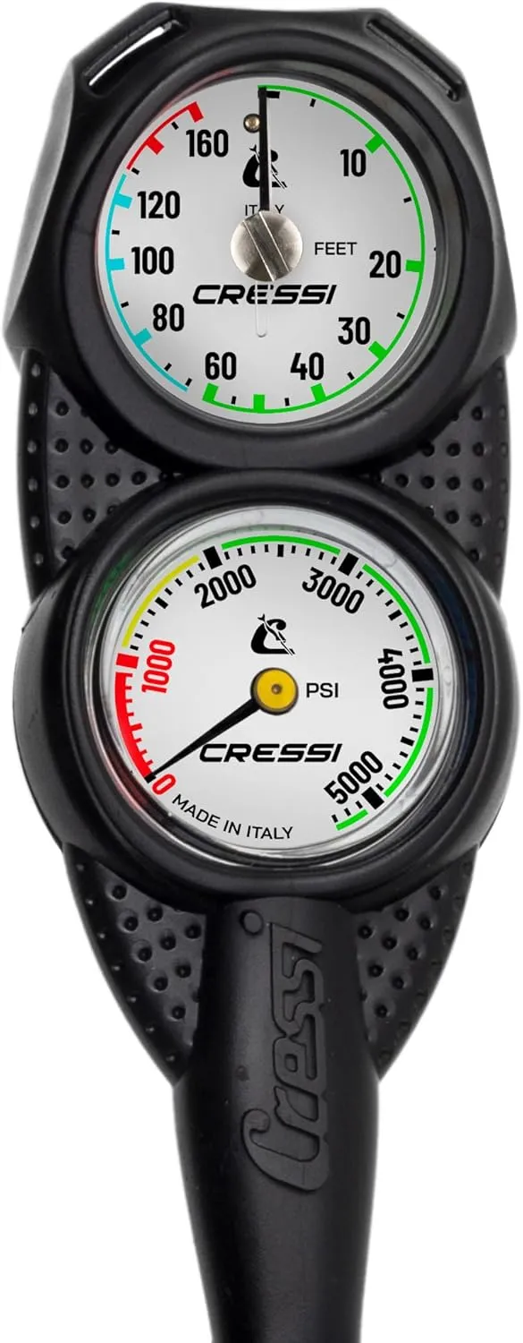 Cressi Scuba Diving Mini Console - Depth Gauge   Pressure Gauge - MiniConsole 2: made in Italy