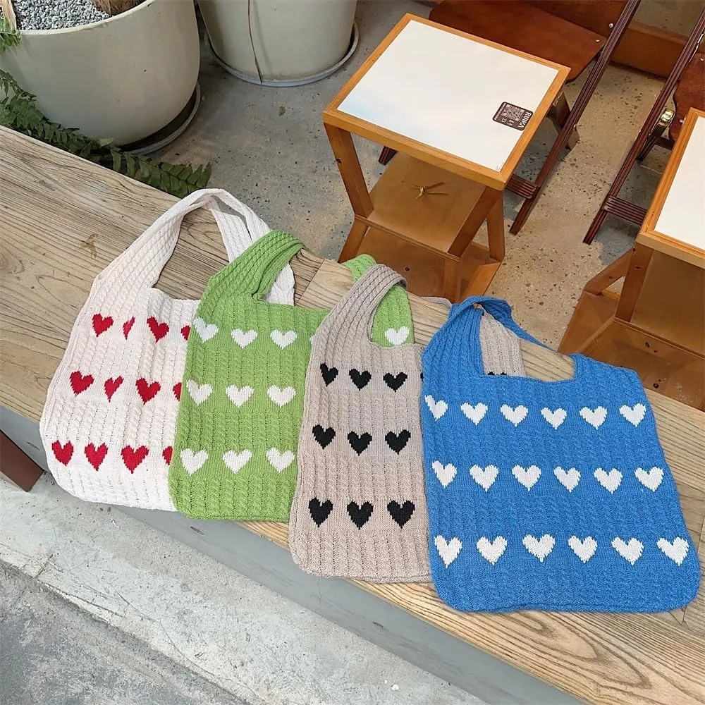 Crochet Tote Bag Women's Summer Aesthetic Mesh Beach Bags Knitting Handbags Cute
