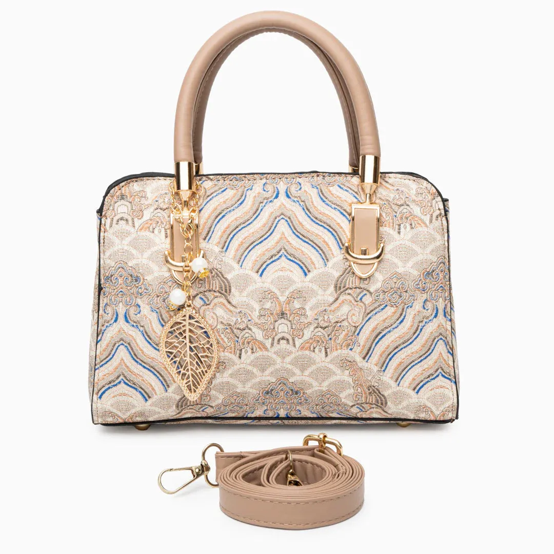 Crocodile pattern tote bag - vegan leather, compact & stylish