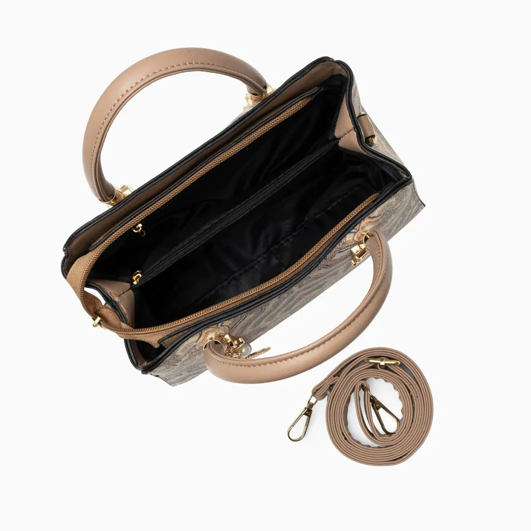 Crocodile pattern tote bag - vegan leather, compact & stylish