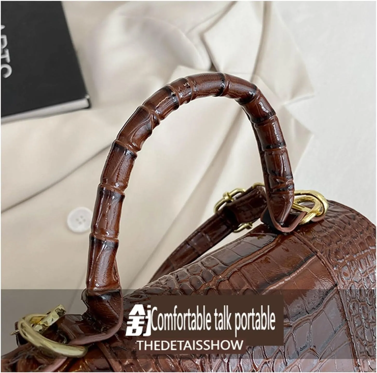 Crocodile Print Tote Shoulder Crossbody Hourglass Bag
