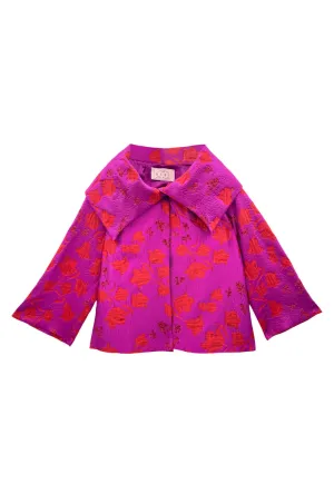 Cropped Grace Coat - Rani Pink
