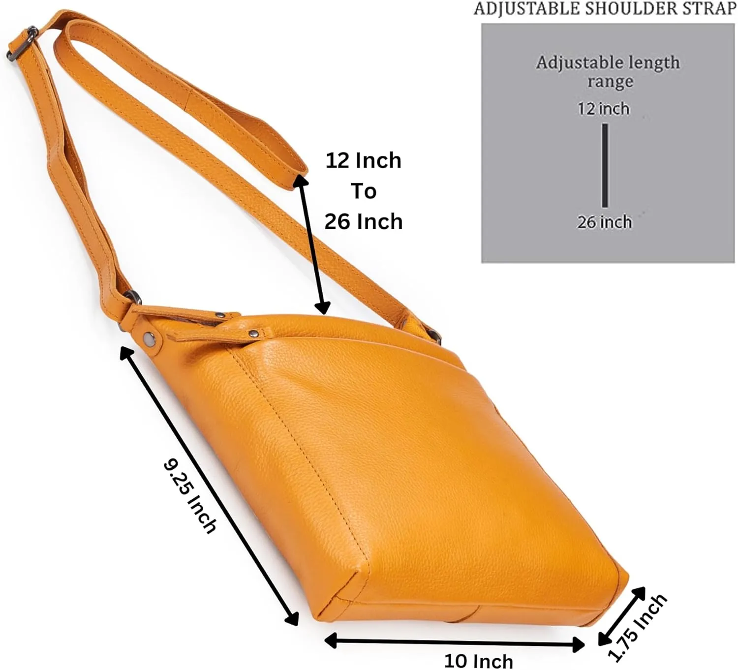 Crossbody Bag for Women Trendy Real Leather Purse Small Soft Pebbled Handbags Crossover Shoulder Pocketbook