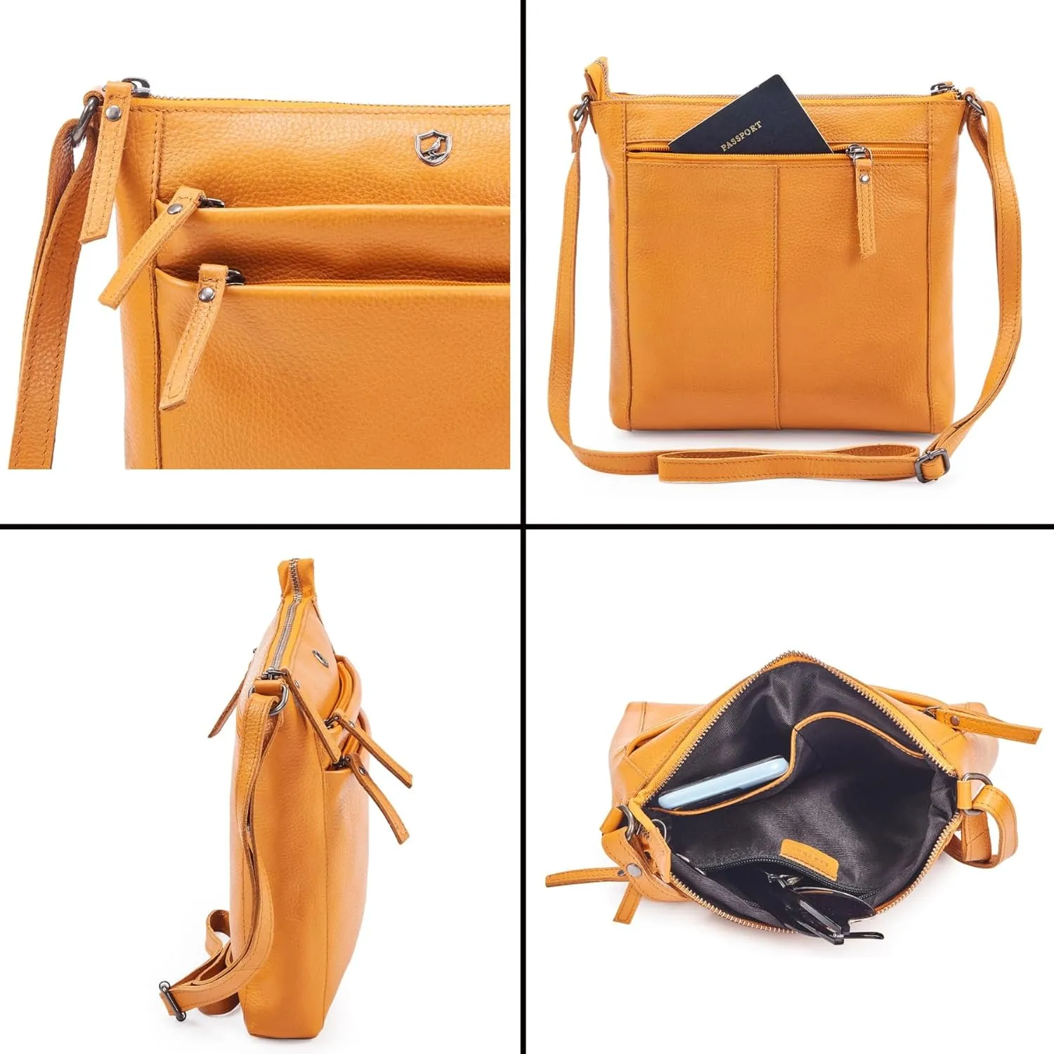 Crossbody Bag for Women Trendy Real Leather Purse Small Soft Pebbled Handbags Crossover Shoulder Pocketbook