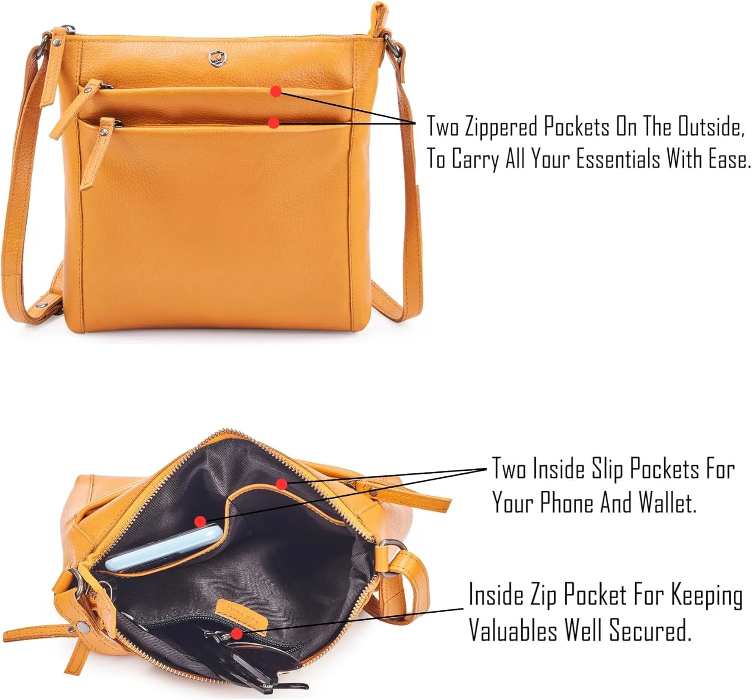 Crossbody Bag for Women Trendy Real Leather Purse Small Soft Pebbled Handbags Crossover Shoulder Pocketbook