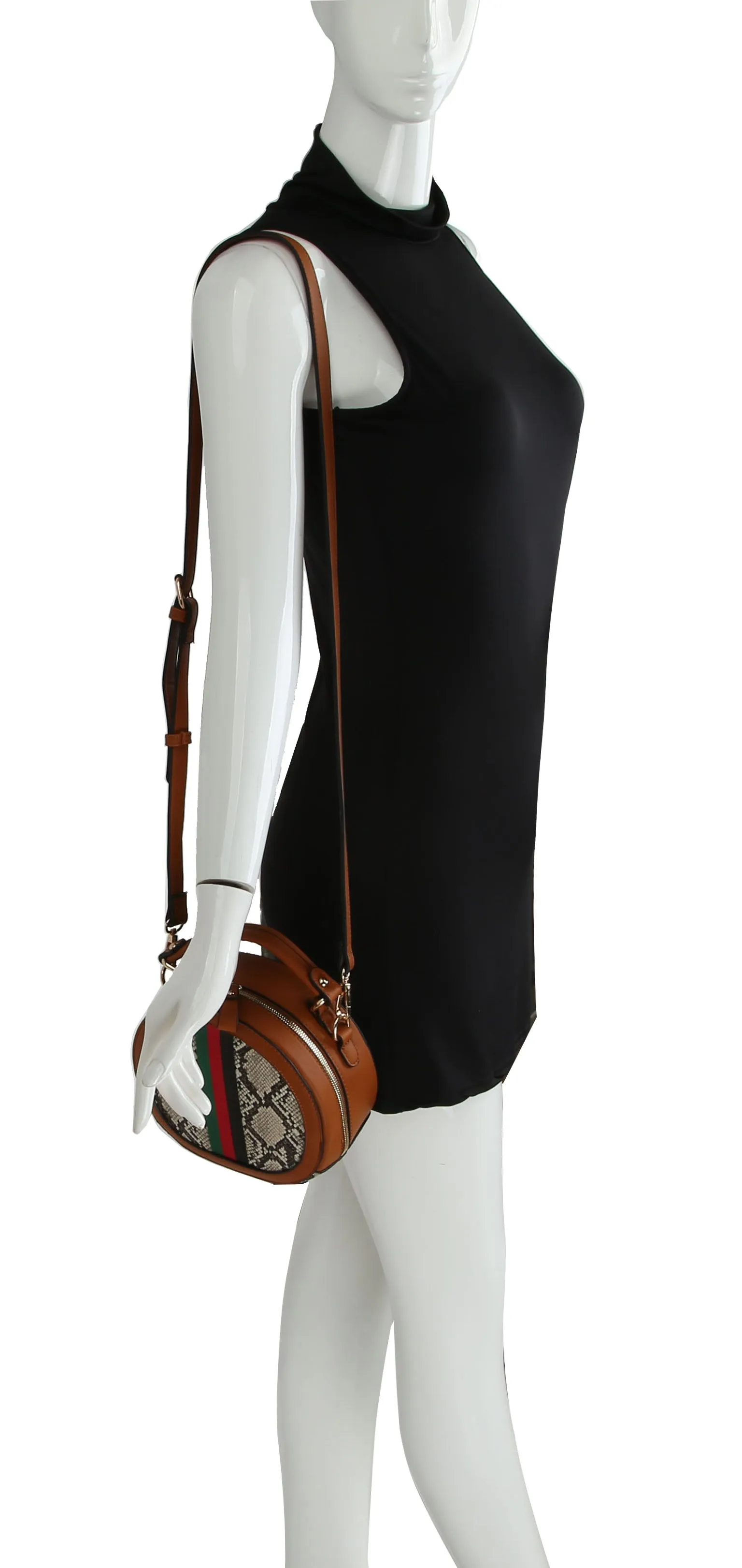 Crossbody bag with snake pattern