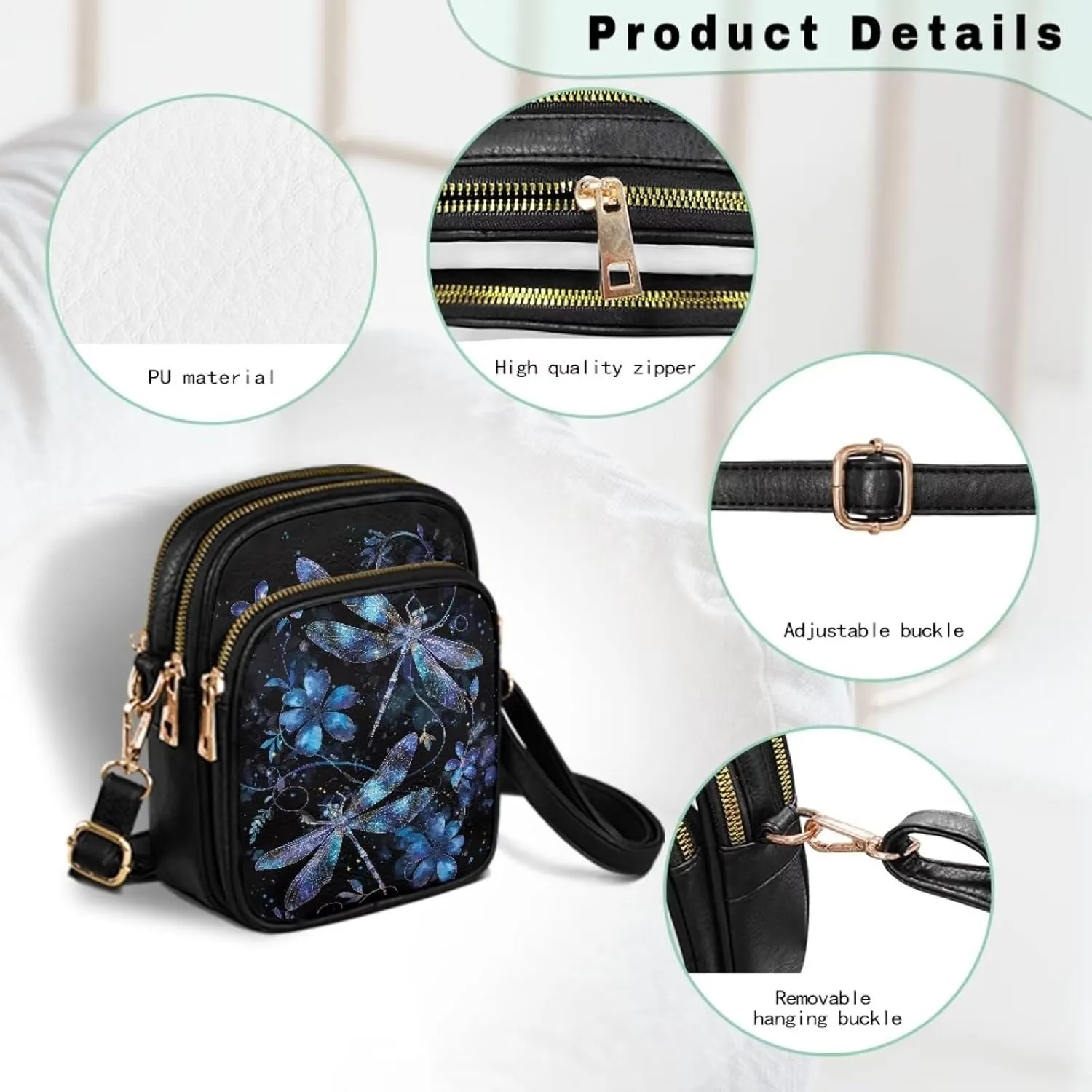 Crossbody Bags for Women Small Size Travel Leather Shoulder Purses Mini Satchel Bag