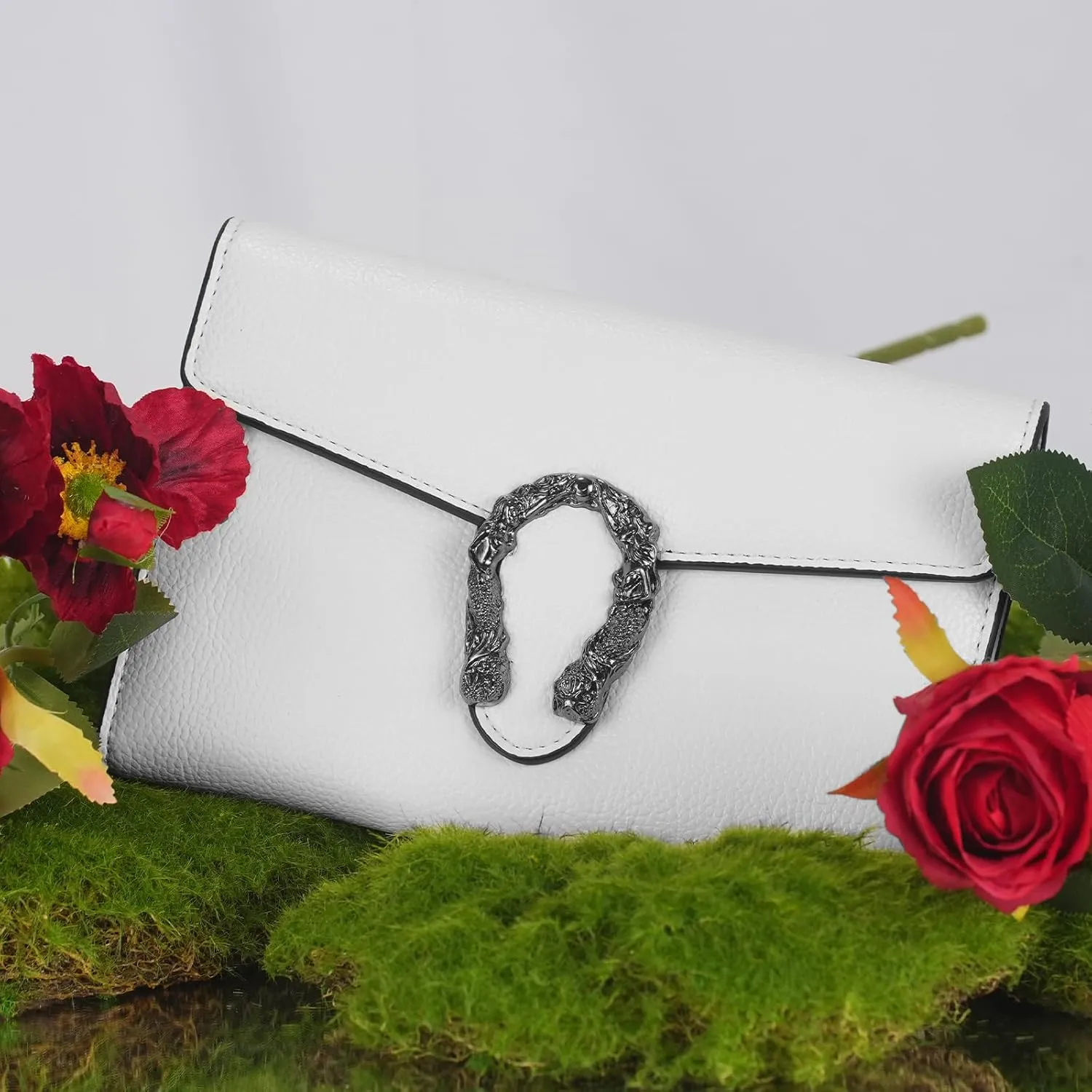 Crossbody Chain Purses for Women - Crocodile Snake Pattern Leather Shoulder Handbags Evening Clutch Satchel Bags
