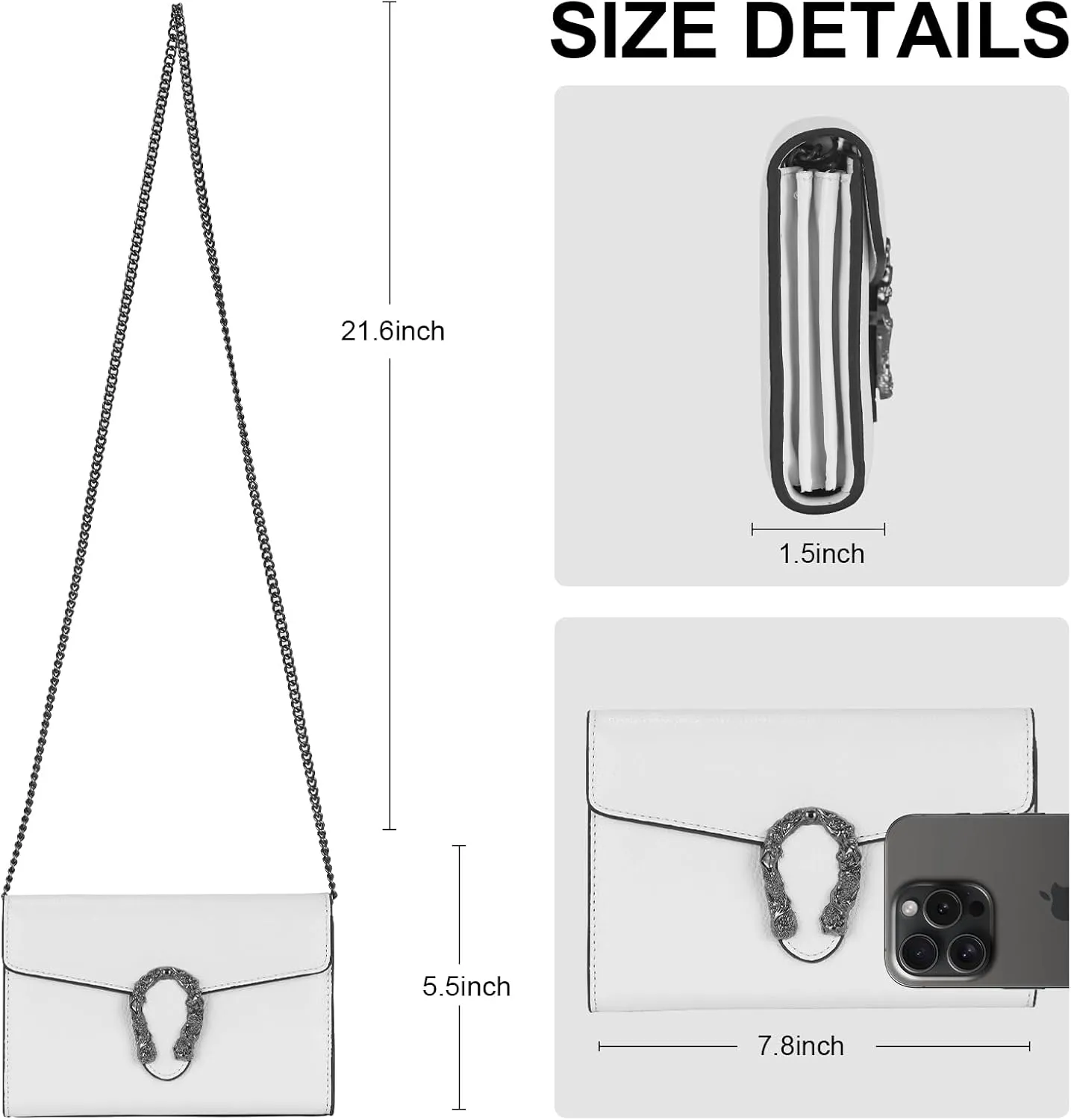 Crossbody Chain Purses for Women - Crocodile Snake Pattern Leather Shoulder Handbags Evening Clutch Satchel Bags