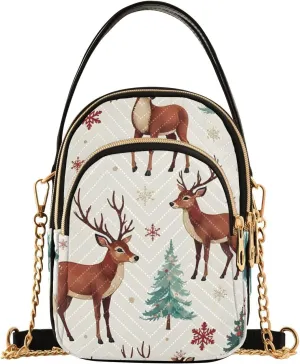 Crossbody Handbags for Women, Shoulder Bag Hobo Crossbody Handbag Casual Tote，Elk Forest Pattern
