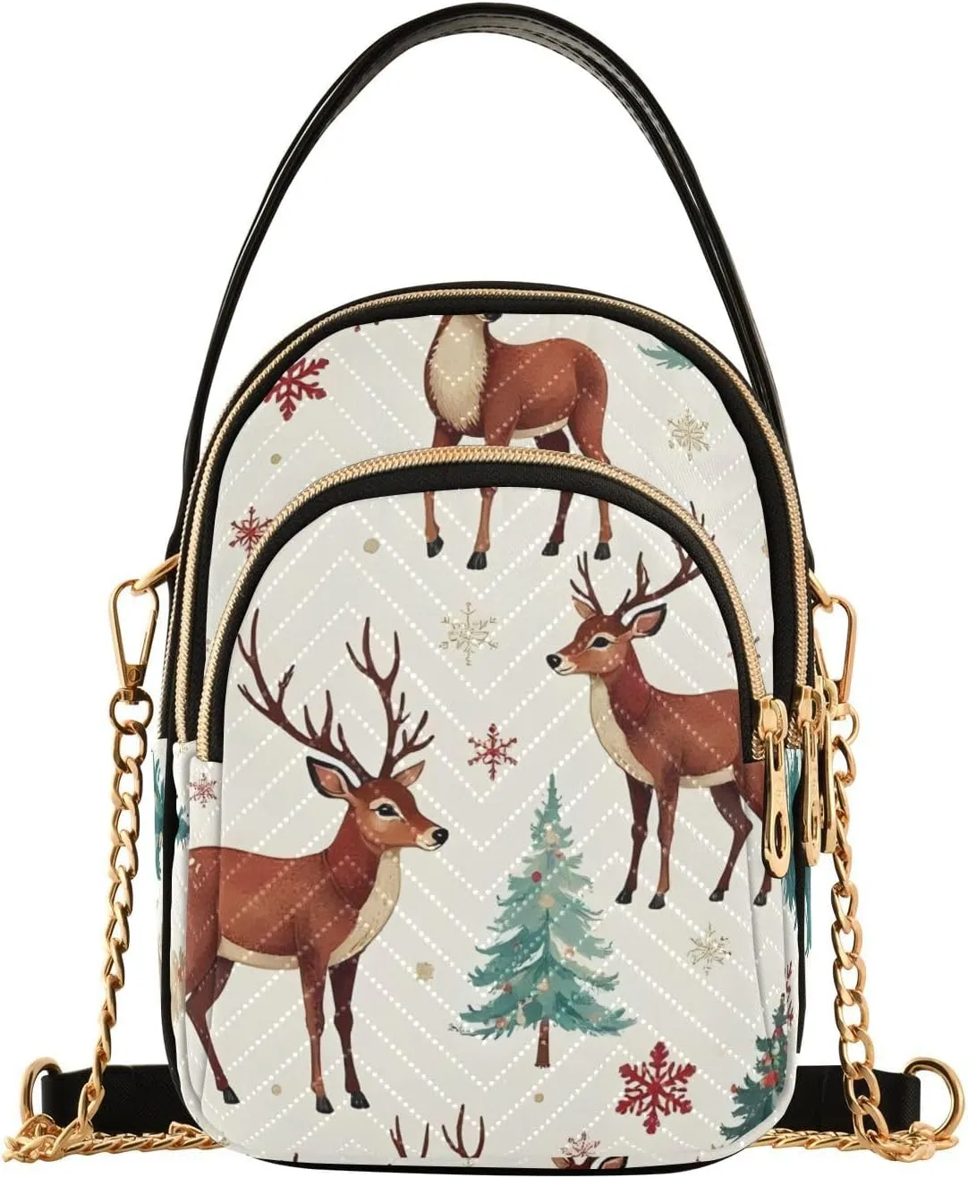 Crossbody Handbags for Women, Shoulder Bag Hobo Crossbody Handbag Casual Tote，Elk Forest Pattern