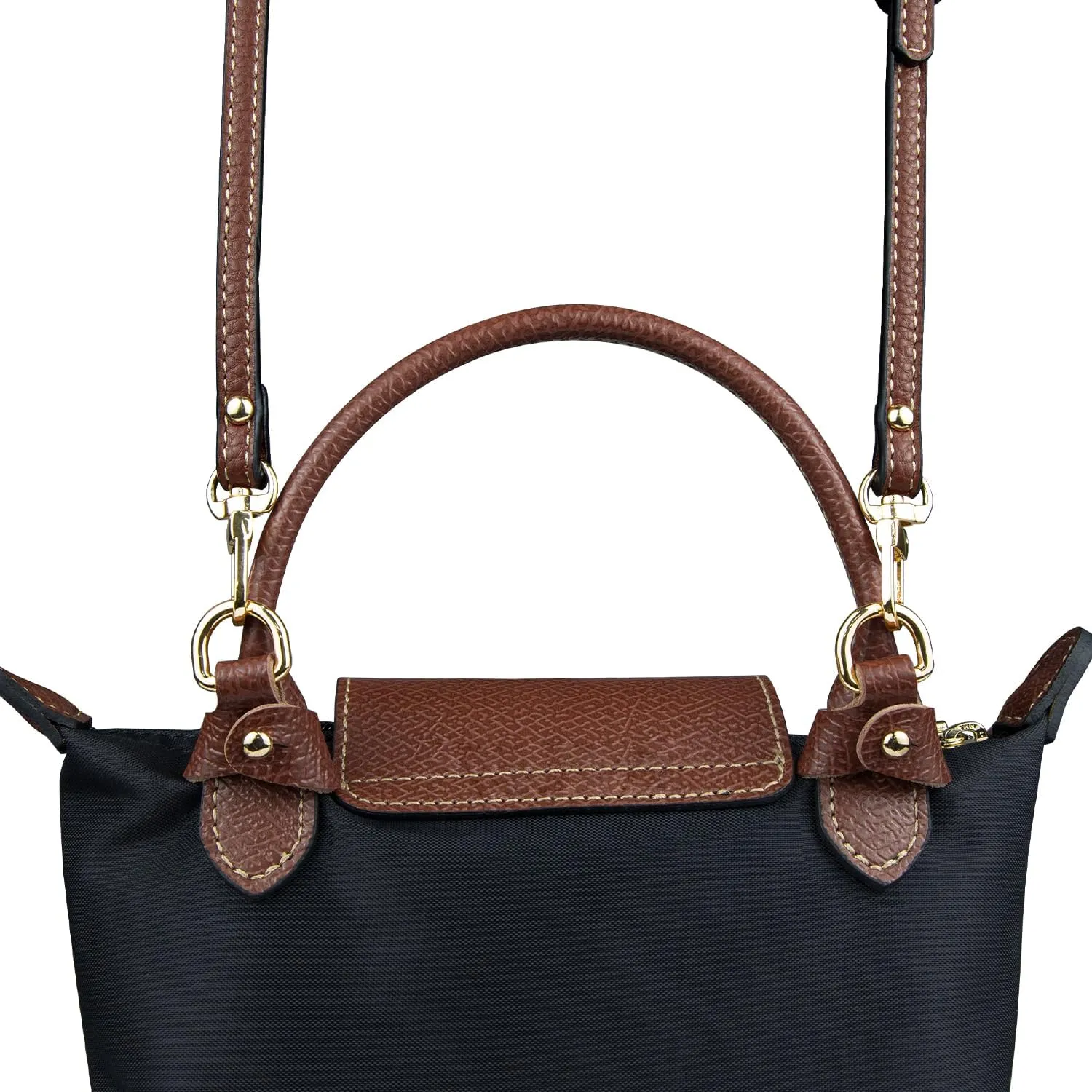 Crossbody Strap Replacement for Longchamp Pouch with Handle Mini Bag Adjustable Conversion Kit for Long Champ(Width:9mm,Color:Brown)