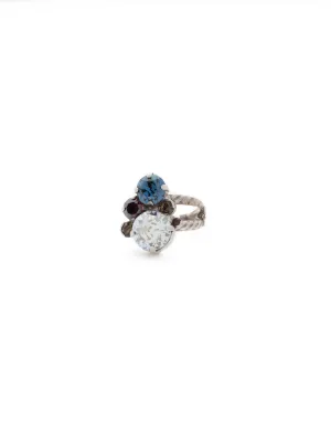 Crystal Assorted Rounds Stacked Ring - RDB11ASBBR