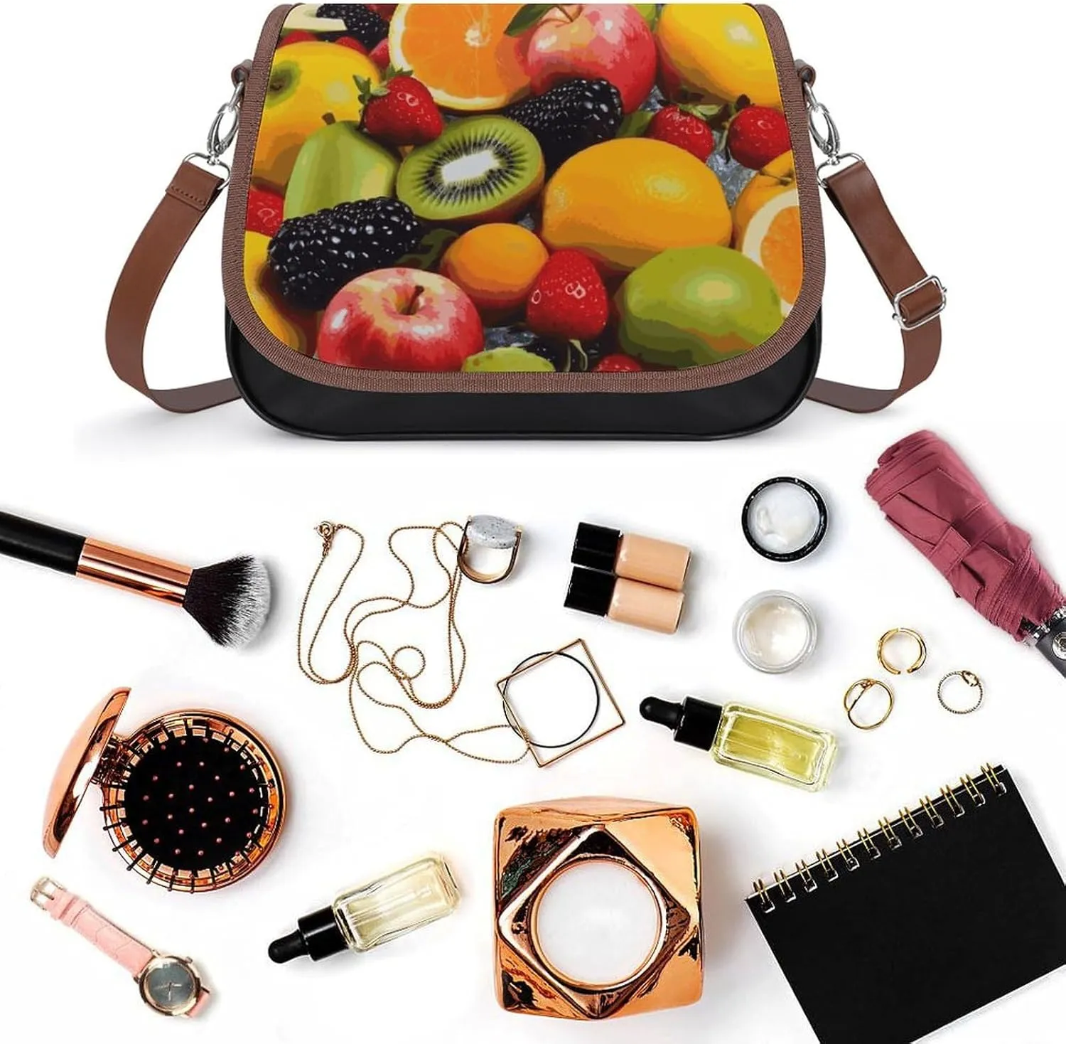 Cupcake Pattern Crossbody Bags for Women Travel Shoulder Bag Small Leather Cross Body Handbags