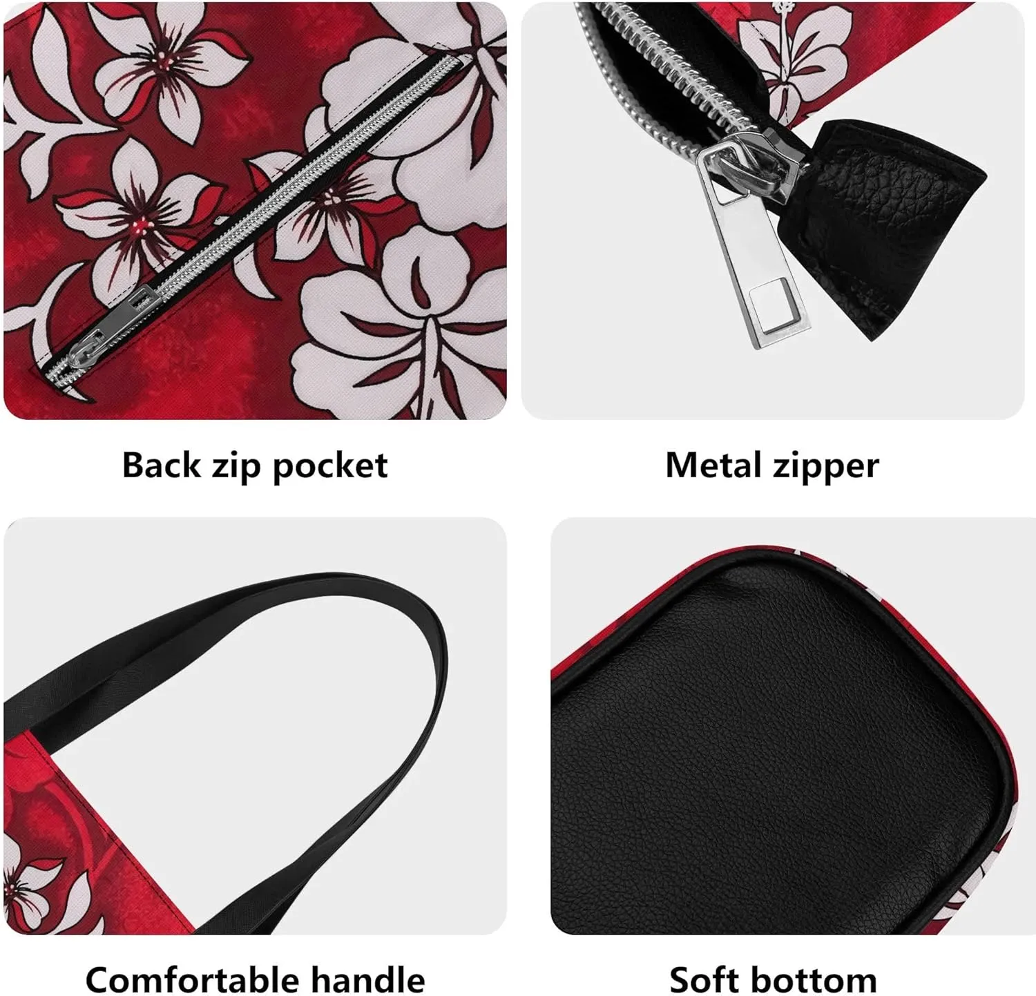Custom Design Samoa Hibiscus Flower Leather Purse 2 Polynesian Women'S Tote Large Capacity Shoulder Bag