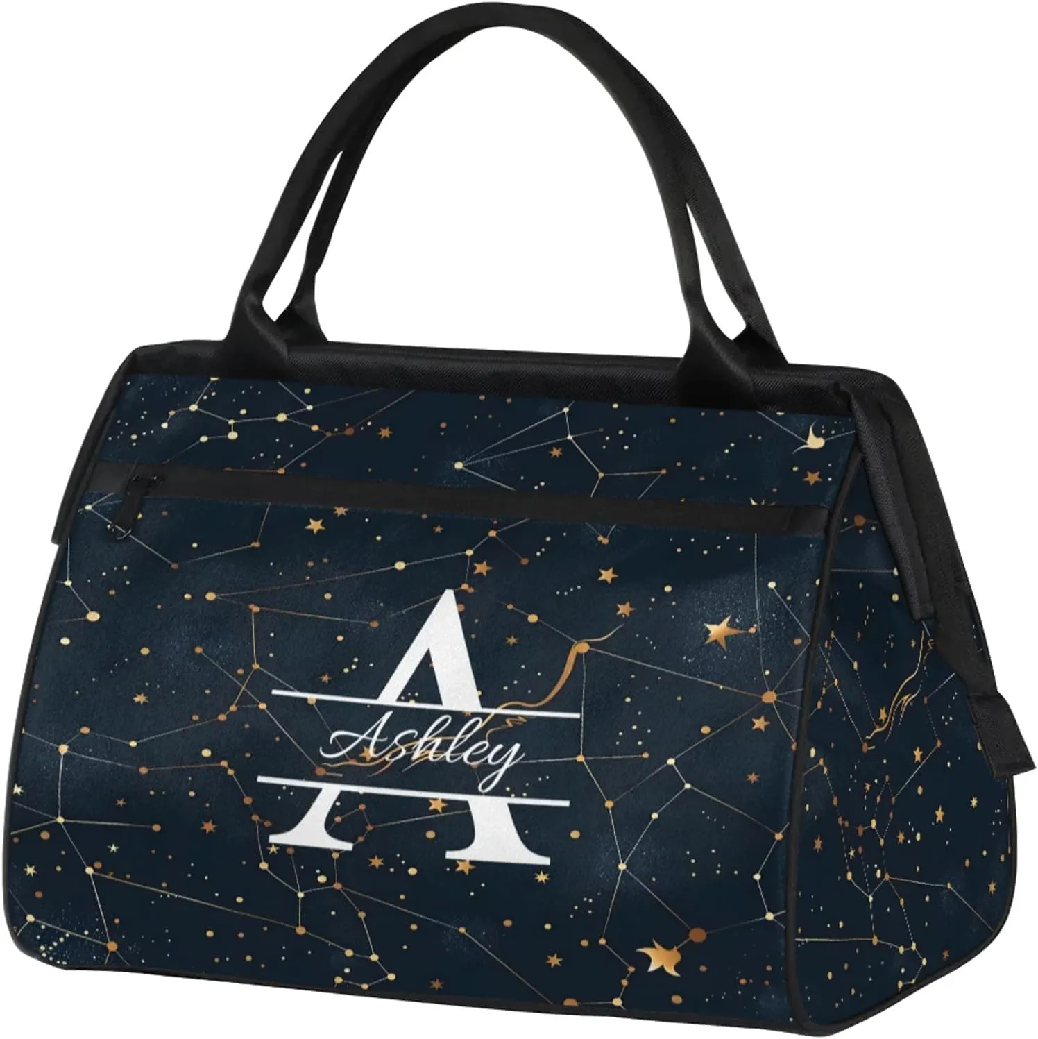 Custom Sports Duffel Bag Personalized Name Dance Gym Bag for Women Men Overnight Weekender Travel Duffel Bags Lightweight 15.2in, Cosmos Sky Galaxy Universe