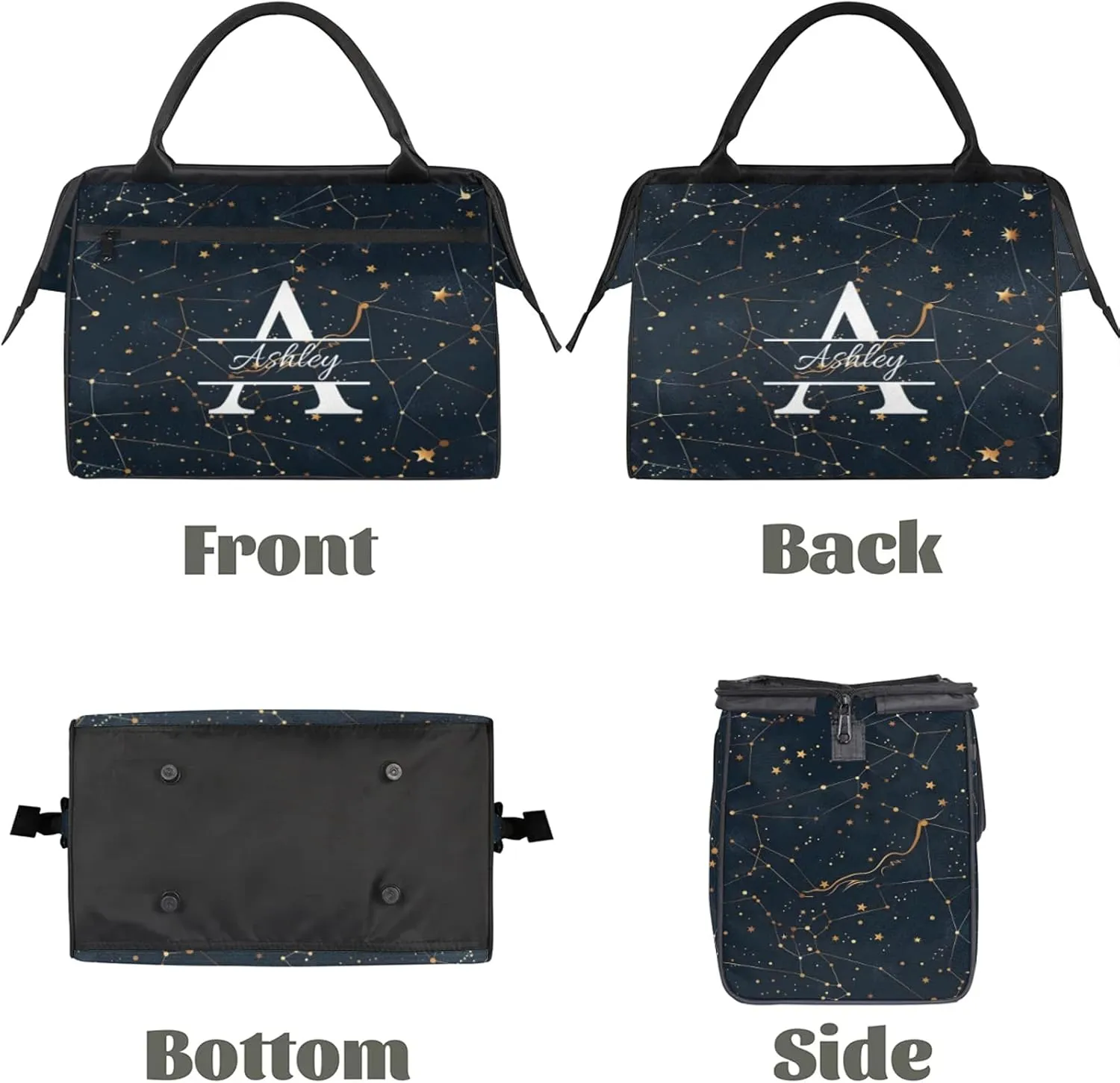 Custom Sports Duffel Bag Personalized Name Dance Gym Bag for Women Men Overnight Weekender Travel Duffel Bags Lightweight 15.2in, Cosmos Sky Galaxy Universe