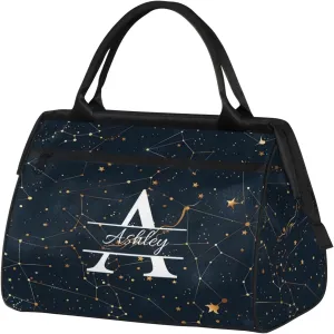 Custom Sports Duffel Bag Personalized Name Dance Gym Bag for Women Men Overnight Weekender Travel Duffel Bags Lightweight 15.2in, Cosmos Sky Galaxy Universe