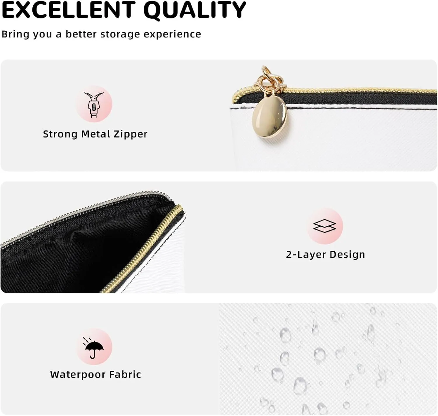 Cute Flowers Floral Small Makeup Bag for Women - Leather Travel Cosmetic Bag Make Up Pouch Mini Travel Zipper Pouch - Makeup Organizer Bag
