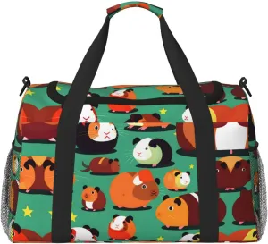 Cute Guinea Pig print Carry on Bag Underseat Personal Item Bag Travel Duffel Bag Gym Carry On Sports Bag