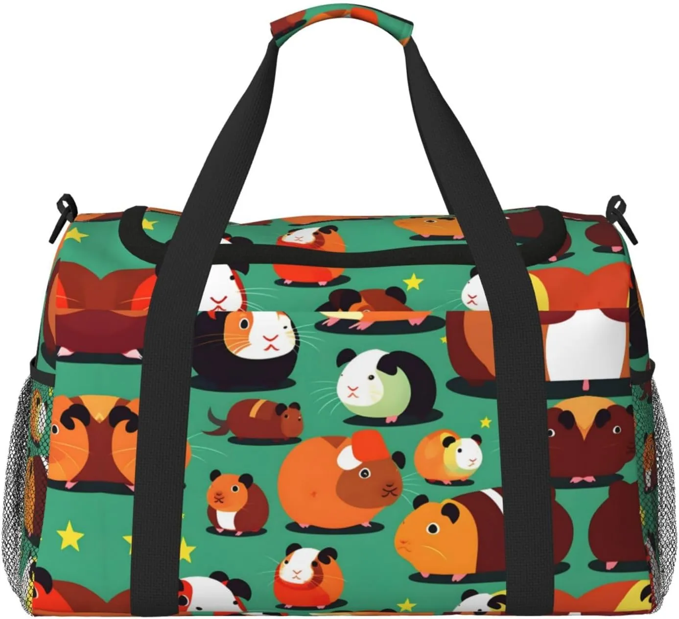 Cute Guinea Pig print Carry on Bag Underseat Personal Item Bag Travel Duffel Bag Gym Carry On Sports Bag