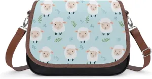 Cute Sheep Pattern Fashion Crossbody Bags for Women Lightweight Shoulder Handbags Travel Purse with Strap Custom Gifts