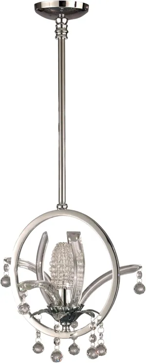 Dale Tiffany GH10757 Transitional One Light Mini Pendant Collection in Pwt, Nckl, B/S, Slvr. Finish, 10.75 inches, Chrome