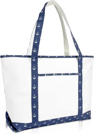 DALIX 23" Premium 24 oz. Cotton Canvas Shopping Tote Bag