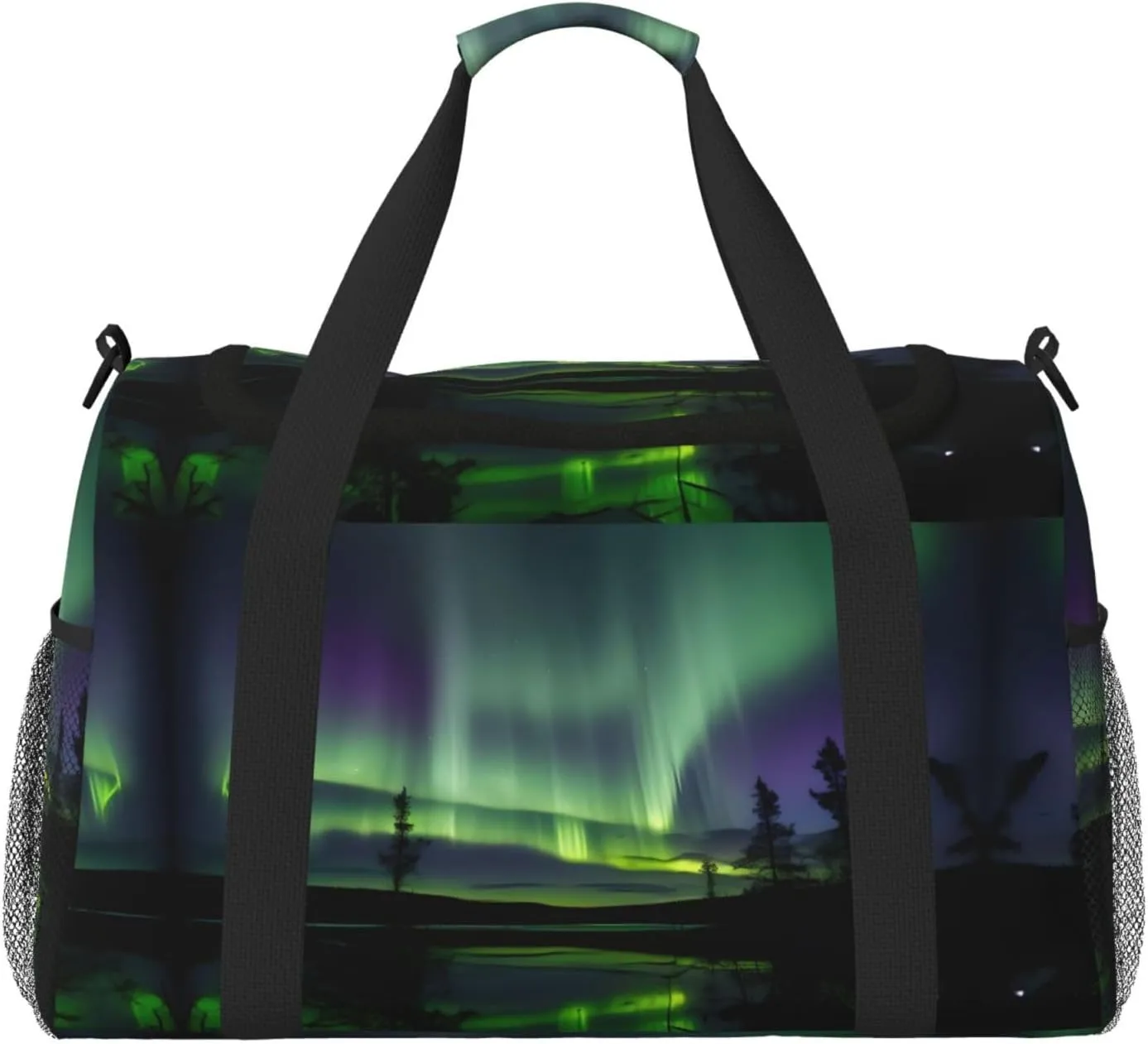 Dark Northern Lights print Carry on Bag Underseat forTraveling Personal Item Bag Travel Duffel Bag Gym Bag for Women Men