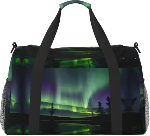 Dark Northern Lights print Carry on Bag Underseat forTraveling Personal Item Bag Travel Duffel Bag Gym Bag for Women Men