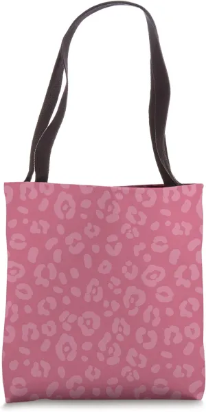 Dark Pink - Chic Elegant Leopard Animal Print Pattern Tote Bag