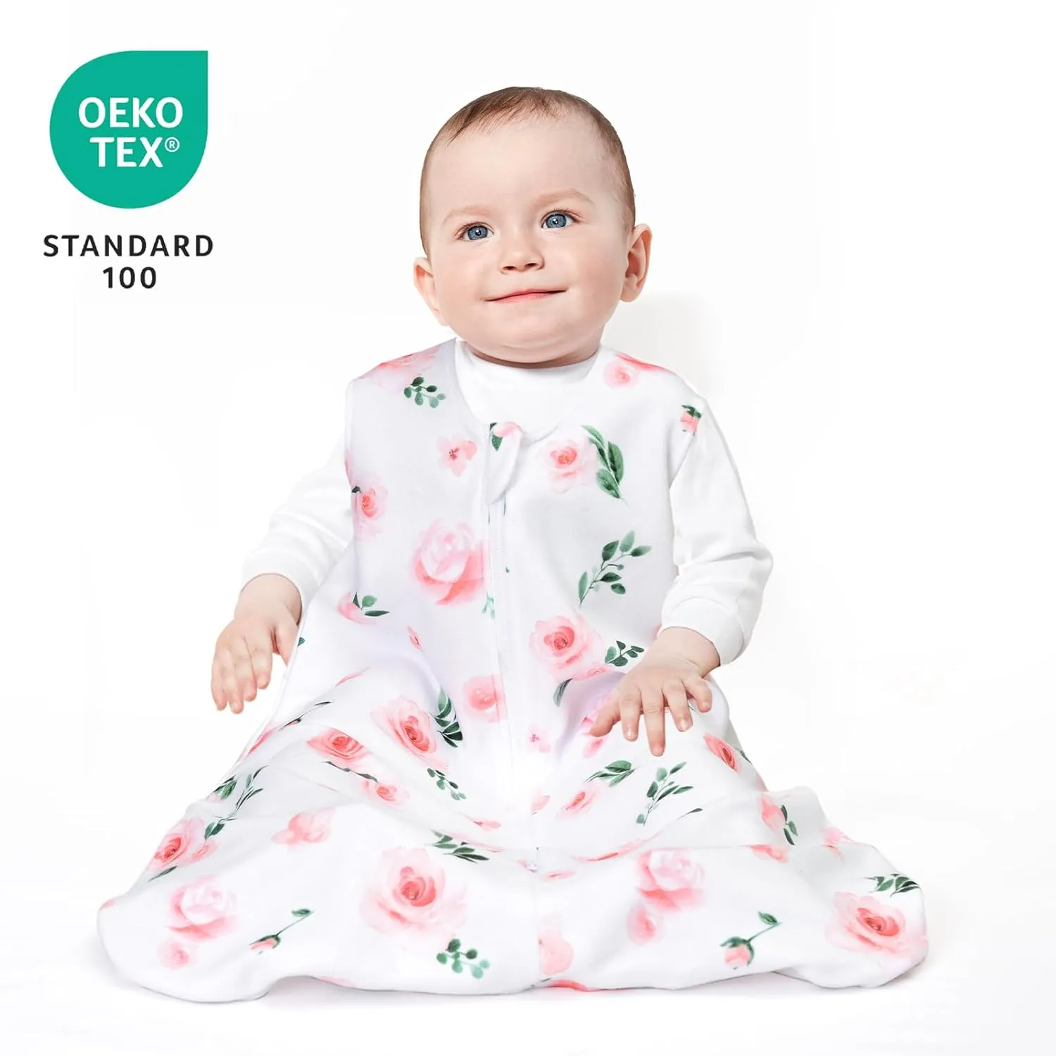 david's kids Micro Fleece Baby Sleep Sack 18-24 Months, Soft Warm Baby Wearable Blankets with 2-Way Zipper, 2 Pack Comfy Sleeping Bags for Toddler Girls Neutral, X-Large Size, Floral Flowers