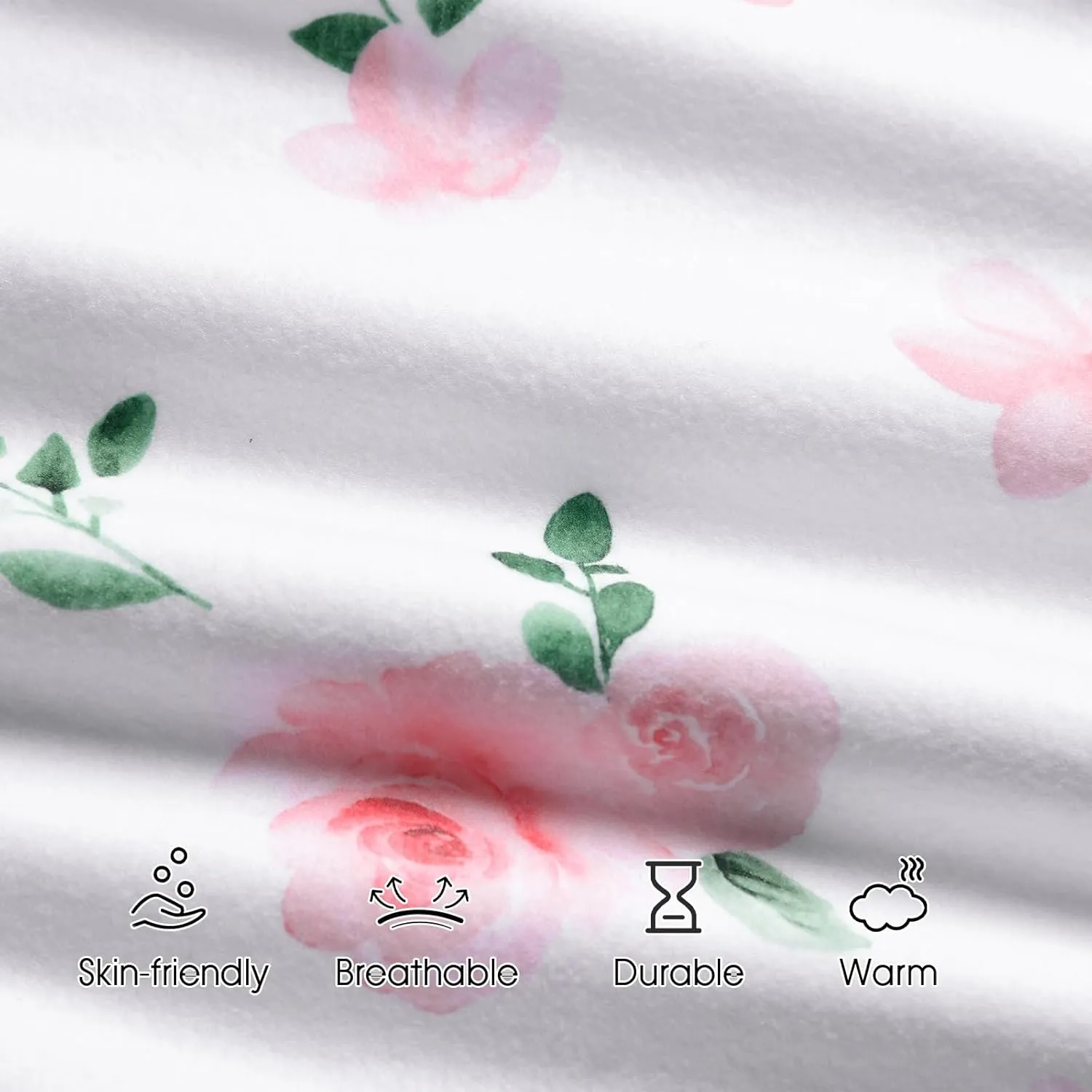 david's kids Micro Fleece Baby Sleep Sack 18-24 Months, Soft Warm Baby Wearable Blankets with 2-Way Zipper, 2 Pack Comfy Sleeping Bags for Toddler Girls Neutral, X-Large Size, Floral Flowers