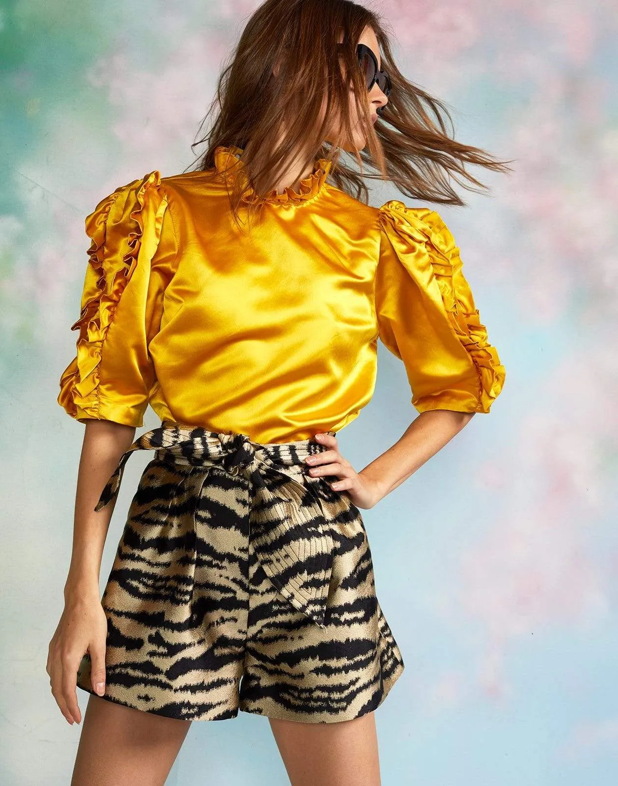 Davina Brocade Pleated Short