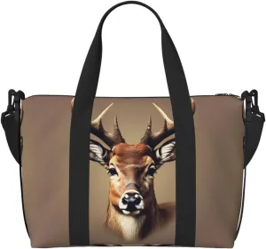 Deer head printing print Travel Duffel Bag,workout duffel bag, overnight shoulder Bag,Weekender Bag for Women Men