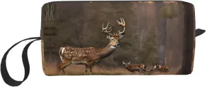 Deer Hunting print Travel Cosmetic Bag Gifts for Women Portable Make Up Bags for Women Mother Sister
