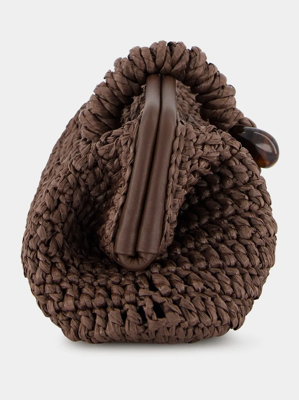 Delphine Raffia Pouch in Umber