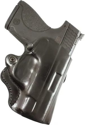 DeSantis Mini Scabbard, Gun Holster with Secure Grip, Leather Molded, Right Hand Draw, Unisex, Black, FITS:S&W M&P SHIELD 9/40 ,S&W M&P SHIELD M2.0 9/40