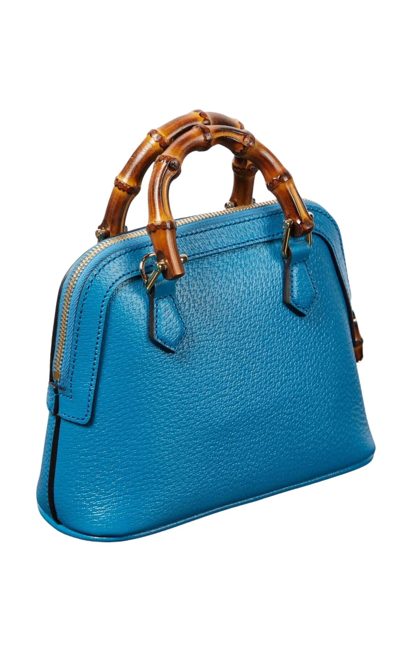 Diana Mini Blue Leather Tote