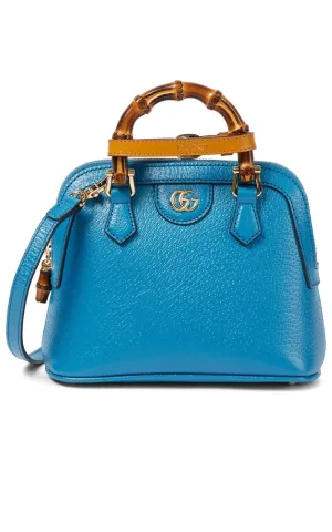 Diana Mini Blue Leather Tote