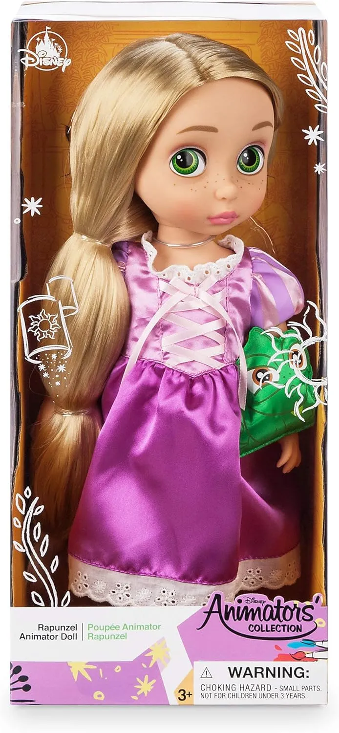 Disney Store Official Animators' Collection Rapunzel Doll, Tangled, 16 Inches, Includes Pascal with Molded Details, Fully Posable Toy in Satin Dress - Suitable for Ages 3  Toy Figure