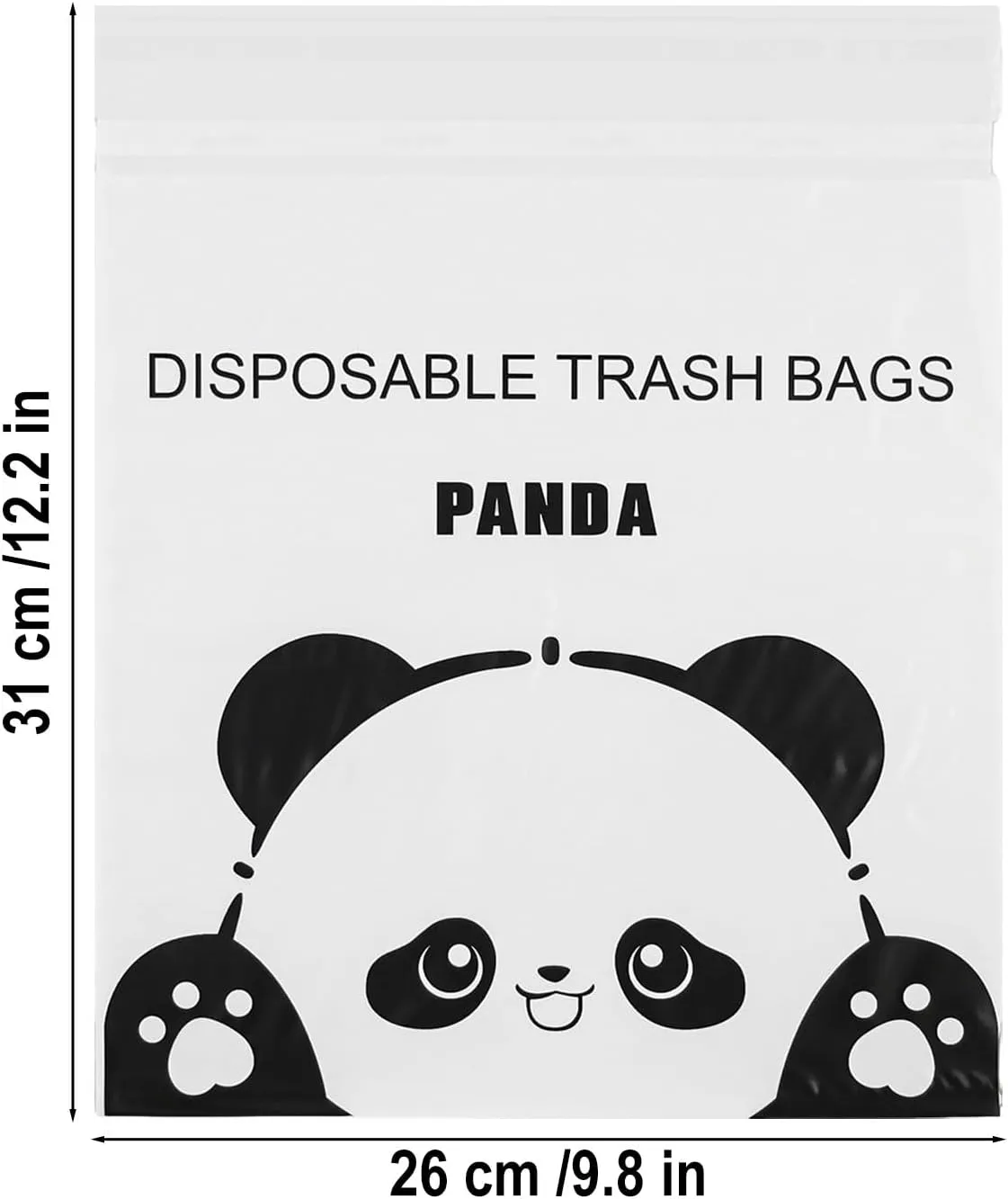 Disposable Car Trash Bags 100 Pack Car Garbage Bag Self Adhesive Vomit Bags Panda Pattern Trash Bag Automobiles for Cars Kitchens Bedrooms Offices During Travel and Camping (Style A)