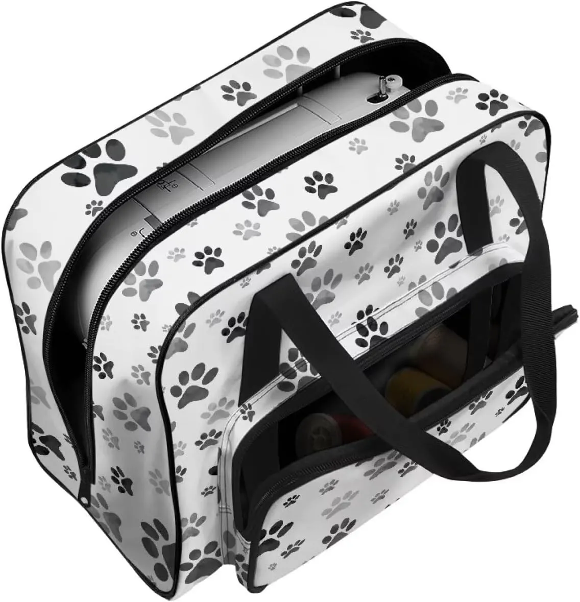 Dog Paw American Home Sewing Bag Tote Bag Organizer Sewing Supplies and Accessories，Fits Most Sewing Machines